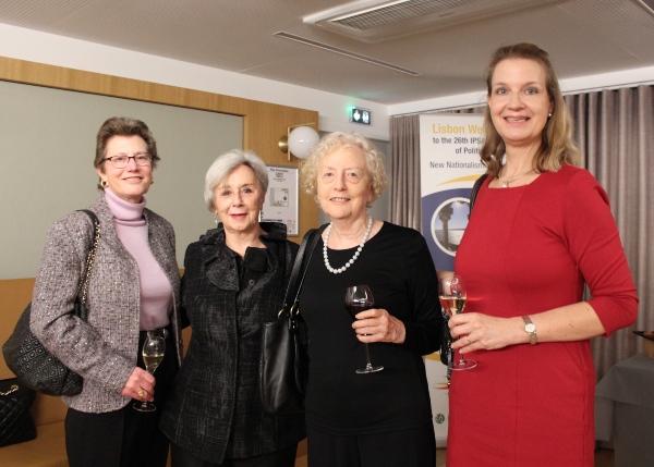 IPSA's four women presidents at IPSA’s 70th anniversary event in Paris in November 2019.: Helen V. Milner (2012-2014), Lourdes Sola (2006-2009), Carole Pateman (1991-1994), and Marianne Kneuer (2018-2021). 